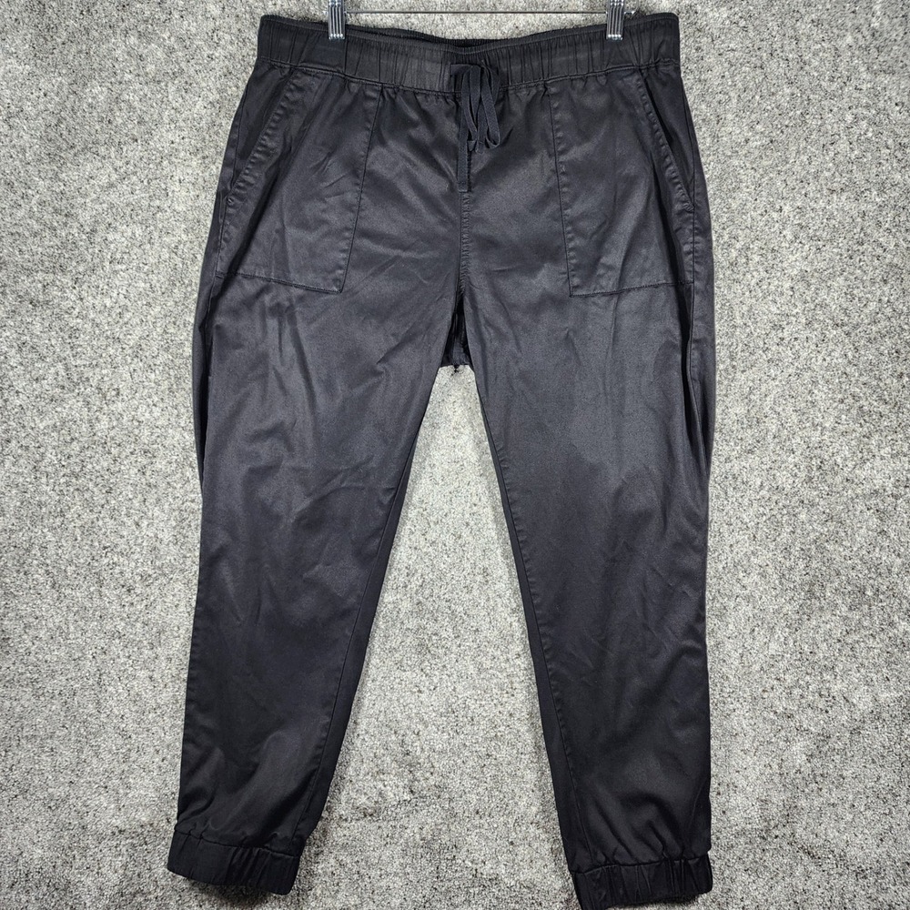 Buffalo Jogger Pants Mens Large Black Drawstring Elastic Cuff Excellent